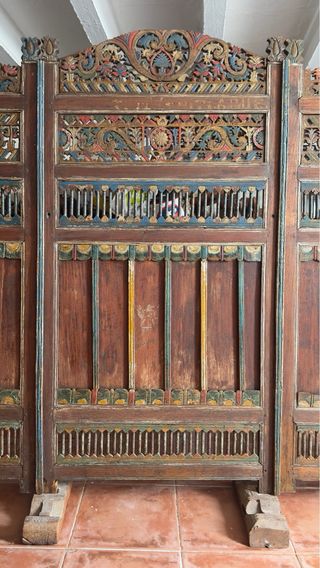 Biombo antiguo de madera Indonesia