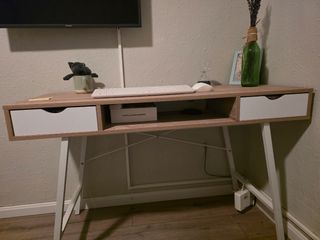 Escritorio moderno madera y metal mas silla