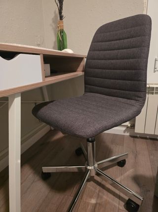 Escritorio moderno madera y metal mas silla