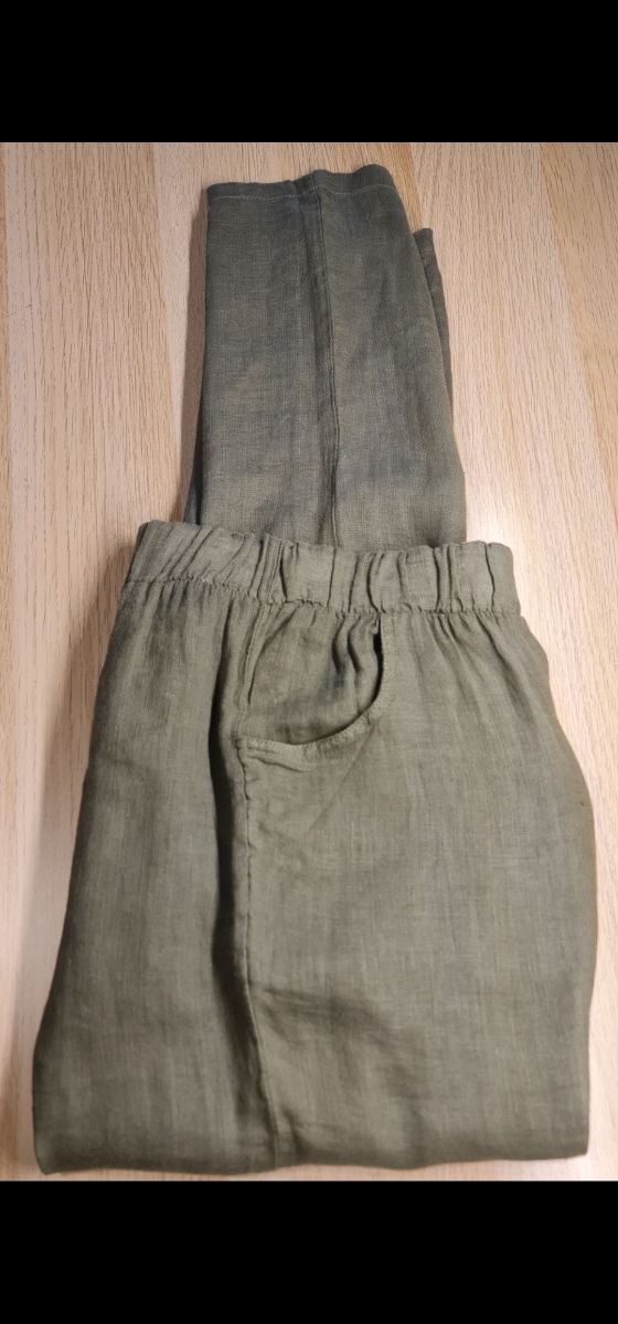 Pantalón lino verde talla S