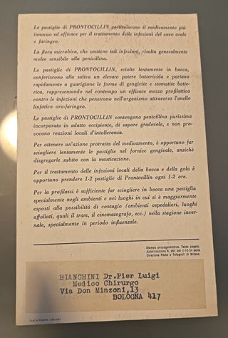 Depliant Prontocillin SPA Penicillina