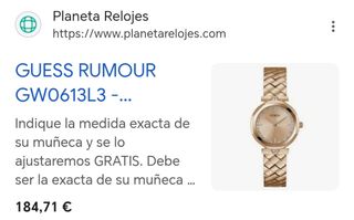 Reloj Guess GW0613L3 Dorado Mujer