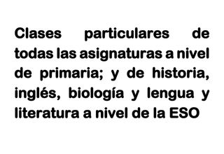 Clases particulares a 10€ la hora