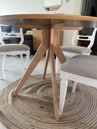 Mesa redonda de madera Sklum