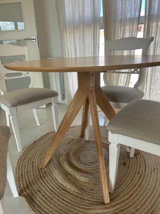 Mesa redonda de madera Sklum
