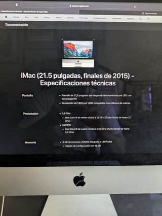 iMac 21.5 2015 Apple Plata