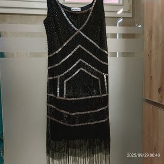 Vestido fiesta lentejuelas negro talla 40