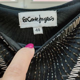 Vestido fiesta lentejuelas negro talla 40