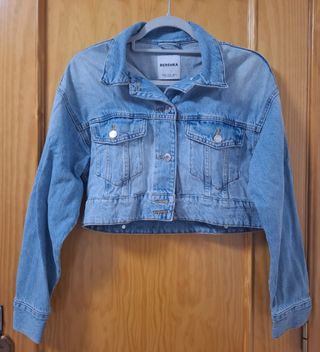 Chaqueta Vaquera Crop Top Bershka Talla XS