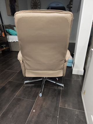 Sillón relax piel beige