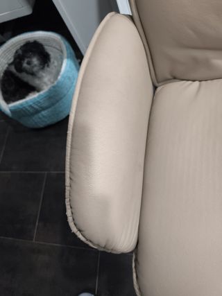 Sillón relax piel beige