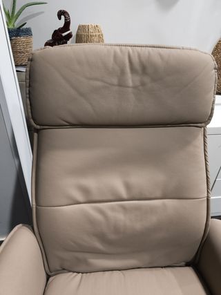 Sillón relax piel beige
