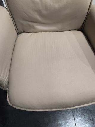 Sillón relax piel beige