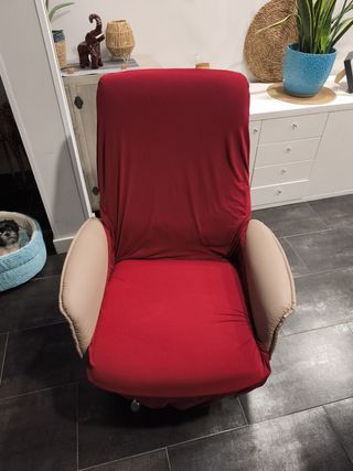 Sillón relax piel beige