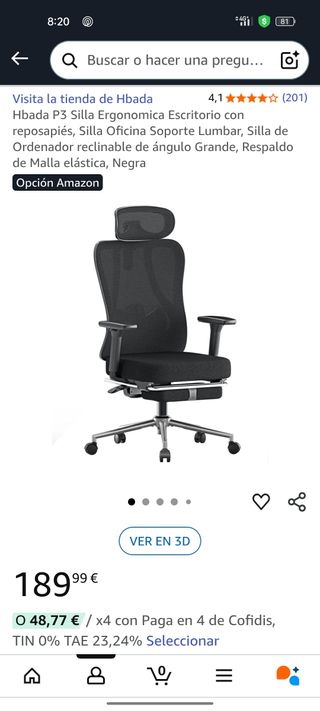 Silla Ergonómica Hbada P3 Negra