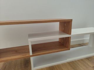 Estantería modular roble y blanca, sin utilizar.
