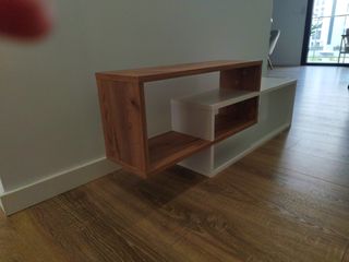 Estantería modular roble y blanca, sin utilizar.