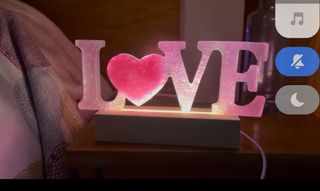 Lámpara LOVE Corazón Resina Hecha a Mano