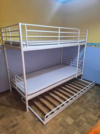 Litera Ikea Blanca más colchones