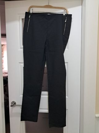 Pantalones negros mujer con cremallera