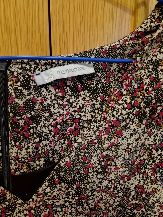 Vestido estampado manga francesa