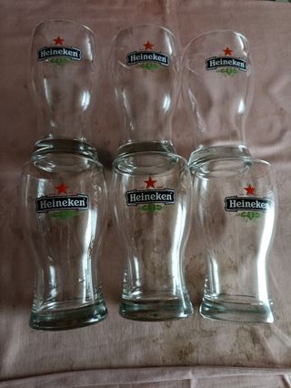 Set 6 Calici Birra Heineken Vetro
