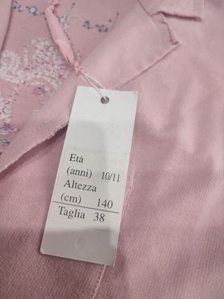 Giacca Javeline 10/11 anni veste più piccola cm140