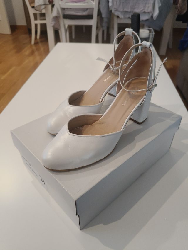 Zapatos de novia blanco nacarado talla 40,5 cómodo