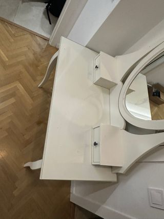 Tocador IKEA HEMNES Blanco y Cristal