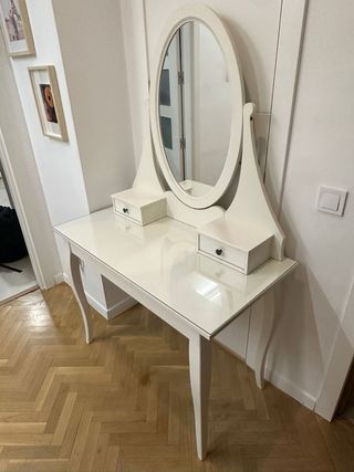 Tocador IKEA HEMNES Blanco y Cristal