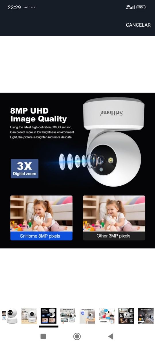 SriHome Cámara Vigilancia Wifi IP