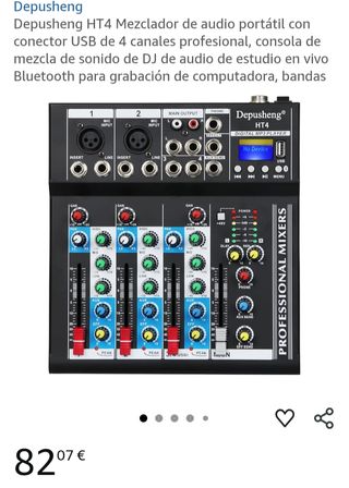 Depusheng HT4 Mezclador Audio Portátil 4 Canales
