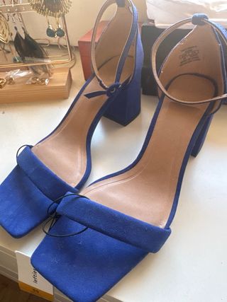 Sandalias Lefties azul tacón talla 39