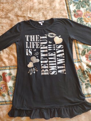 Camiseta algodón niña/mujer The Life is Beautiful