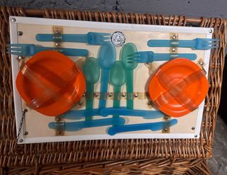 Cesta Mimbre Picnic Marrón