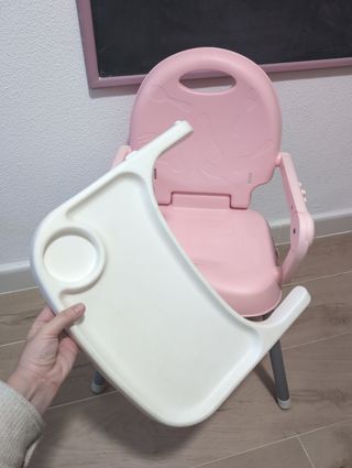 Trona rosa alta y baja plegable y desmontable