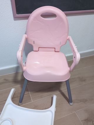Trona rosa alta y baja plegable y desmontable
