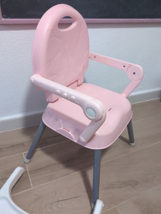 Trona rosa alta y baja plegable y desmontable