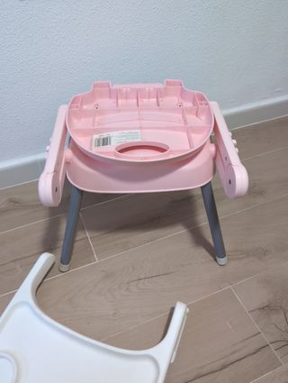 Trona rosa alta y baja plegable y desmontable