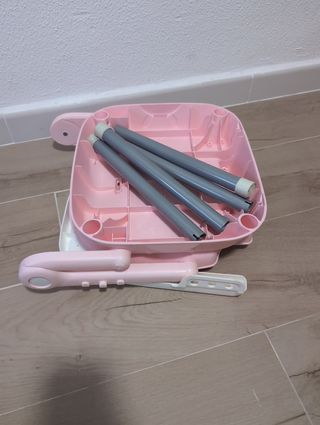 Trona rosa alta y baja plegable y desmontable