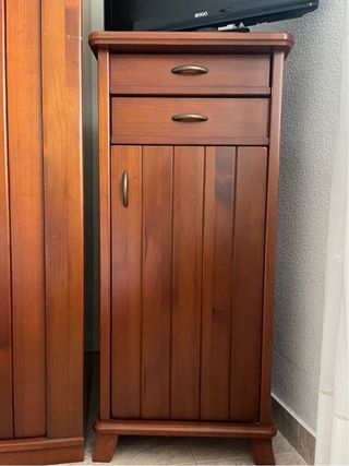 Juego cabecero+mesillas+mueble TV de Madera Maziza