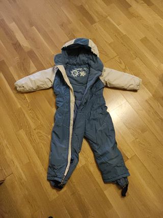 Traje/mono de esquí infantil azul y beige