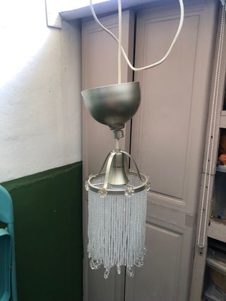 Lámpara colgante cristal y metal