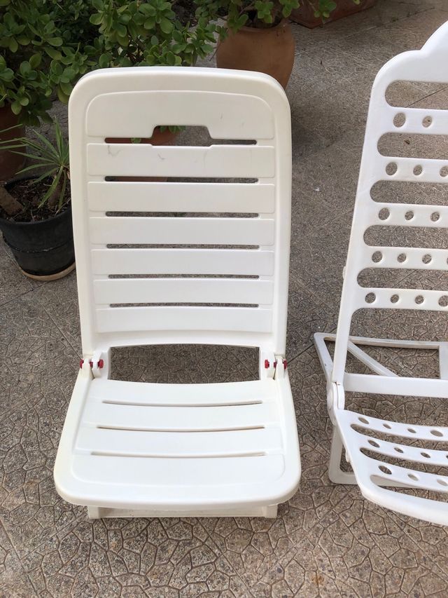 2 Sillas de Playa Blancas Plegables