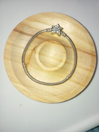 Pulsera cadena serpiente con estrella de plata 
