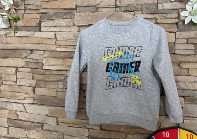 Felpa bambino Gamer grigia