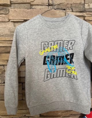 Felpa bambino Gamer grigia