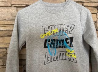 Felpa bambino Gamer grigia