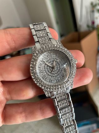 Reloj Plateado Adiamantado para mujer