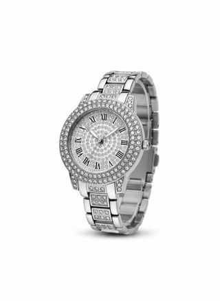 Reloj Plateado Adiamantado para mujer